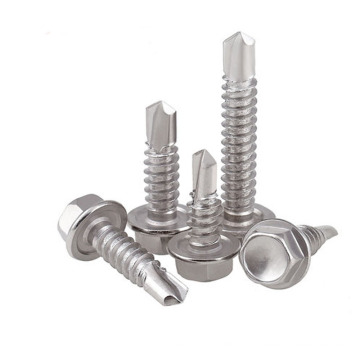 A2 A4 SS304 SS316 SS410 stainless steel hex flange head self drilling roofing screw DIn7504K